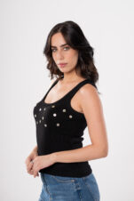 Seashell Stud Tank Top - Black - Image 2