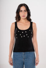 Seashell Stud Tank Top - Black - Image 7