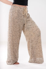 SEQUIN Wide Leg Pants - Beige