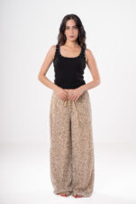 SEQUIN Wide Leg Pants - Beige - Image 2